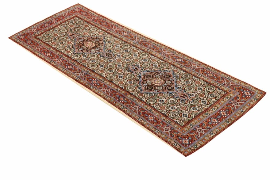 Moud Perserteppich 200 × 78 cm aus Wolle & Seide, handgeknüpft