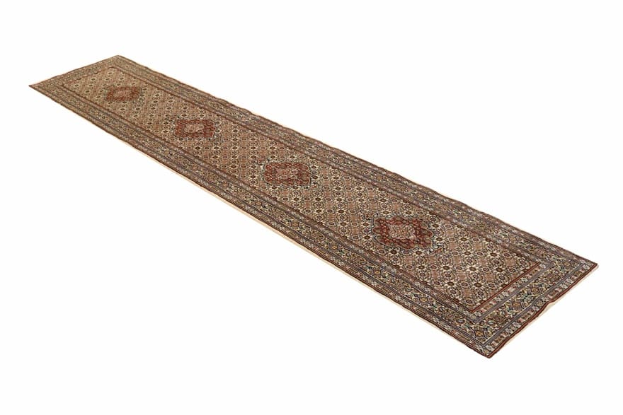 Moud Perserteppich 408 × 80 cm aus Wolle & Seide, handgeknüpft