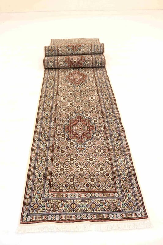 Moud Perserteppich 408 × 80 cm aus Wolle & Seide, handgeknüpft