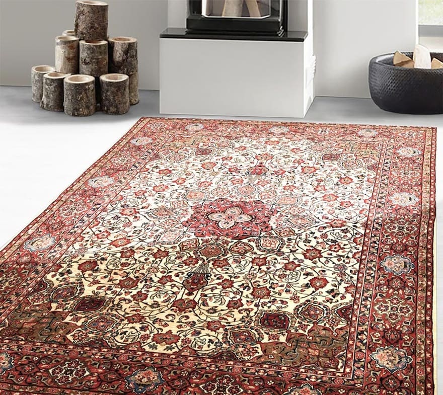 sarouk-teppich-379x267-cm-handgeknupft-elegantes-muster-1 Sarough Farahan Perserteppich aus Iran, 377 × 266 cm