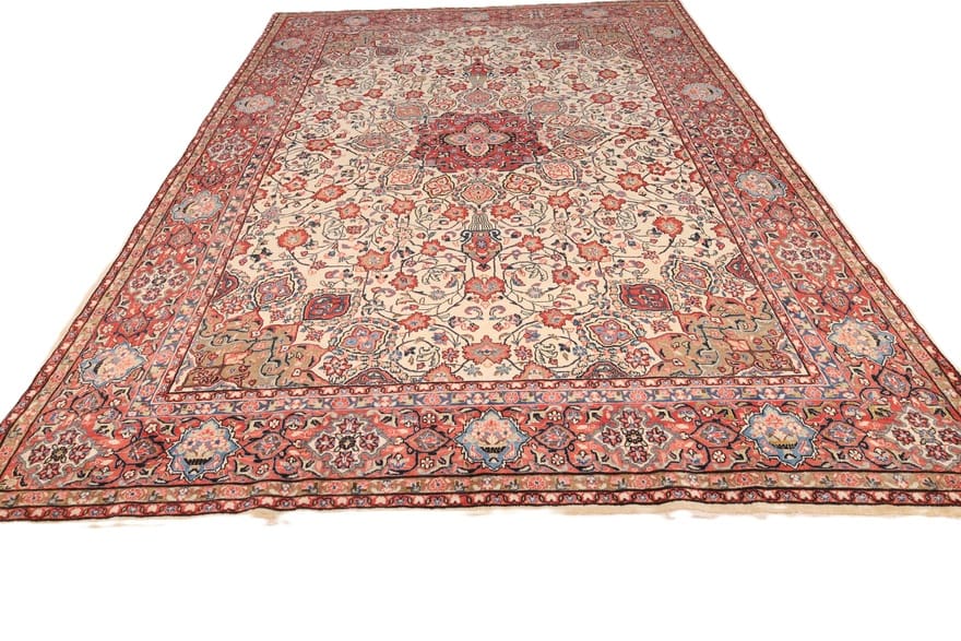 sarouk-teppich-379x267-cm-handgeknupft-elegantes-muster-8 Sarough Farahan Perserteppich aus Iran, 377 × 266 cm