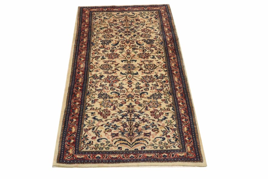 sarough-teppich-204x83-cm-antik-handgeknupft-sammlerstuck-1 Sarough Farahan Perserteppich aus Iran, 202 × 82 cm