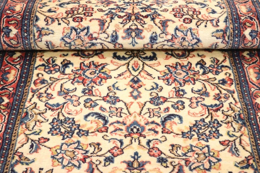 sarough-teppich-204x83-cm-antik-handgeknupft-sammlerstuck-4 Sarough Farahan Perserteppich aus Iran, 202 × 82 cm
