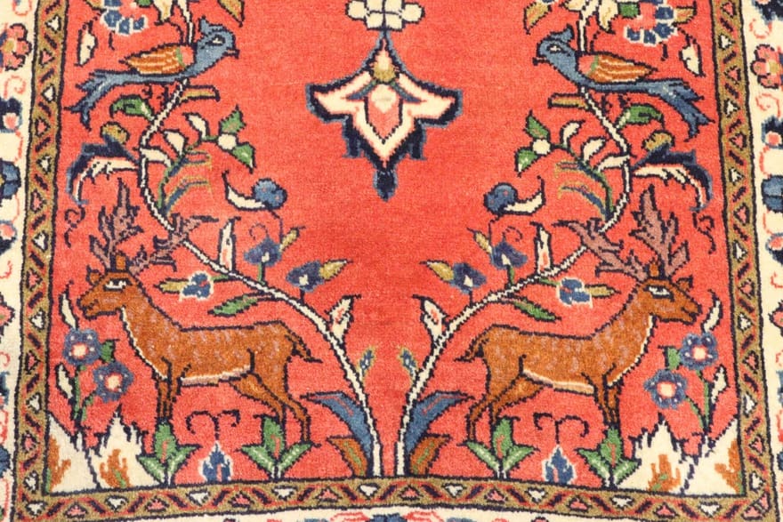 Handgeknüpfter Sarough Farahan Perserteppich, 128 × 69 cm, Wolle