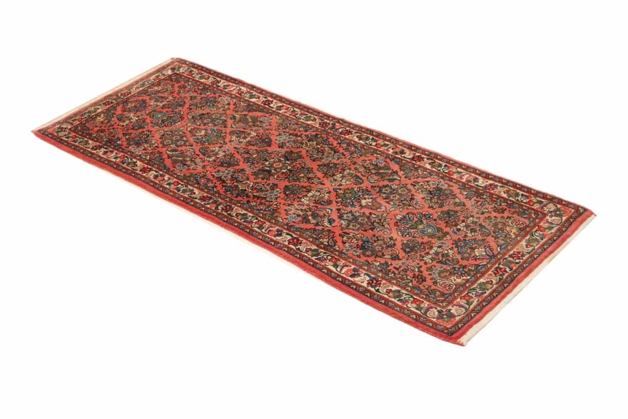 handgeknupfter-rugeast-sarough-teppich-223x81-klassik-in-rot-perserteppich-2 Sarough Farahan Perserteppich aus Iran, 221 × 80 cm