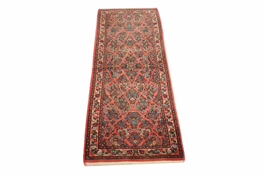 handgeknupfter-rugeast-sarough-teppich-223x81-klassik-in-rot-perserteppich-4 Sarough Farahan Perserteppich aus Iran, 221 × 80 cm