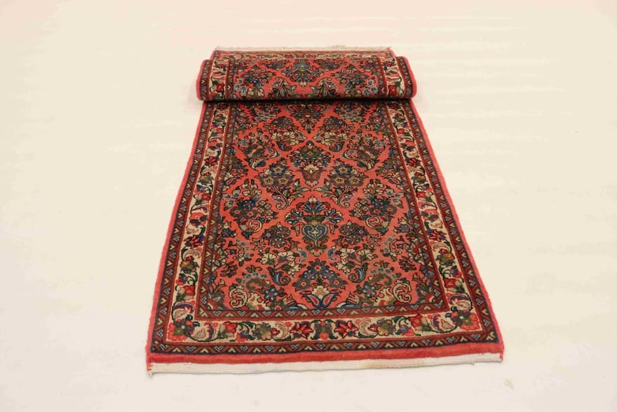 handgeknupfter-rugeast-sarough-teppich-223x81-klassik-in-rot-perserteppich-6 Sarough Farahan Perserteppich aus Iran, 221 × 80 cm
