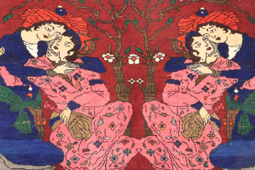 Sarough Farahan Perserteppich 90 × 65 cm aus Wolle, handgeknüpft