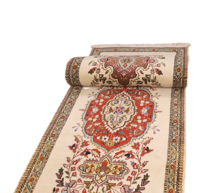 Täbriz Perserteppich 314 × 83 cm aus Wolle, handgeknüpft