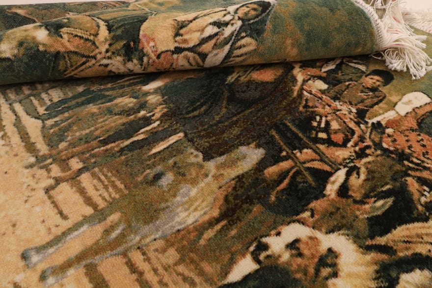 Handgeknüpfter Täbriz Perserteppich, 95 × 73 cm, Wolle & Seide