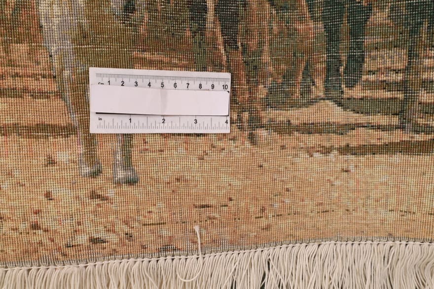 Handgeknüpfter Täbriz Perserteppich, 95 × 73 cm, Wolle & Seide