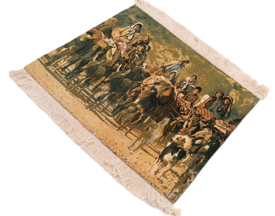 Handgeknüpfter Täbriz Perserteppich, 95 × 73 cm, Wolle & Seide
