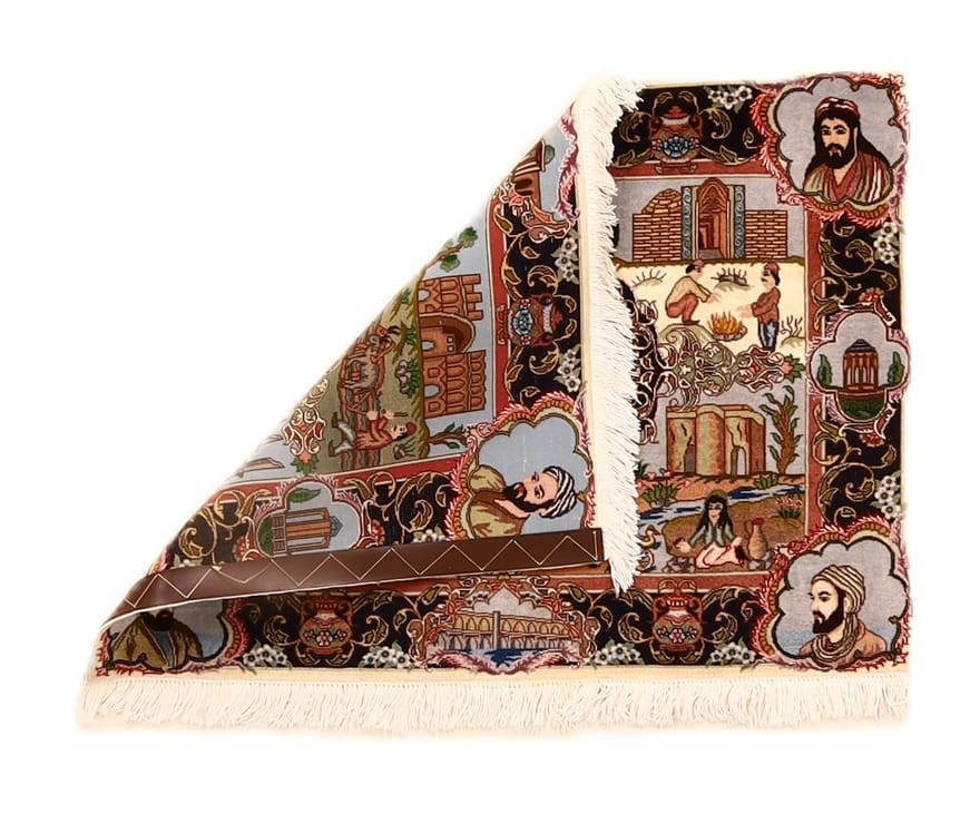 Täbriz Perserteppich 97 × 71 cm aus Wolle & Seide, handgeknüpft
