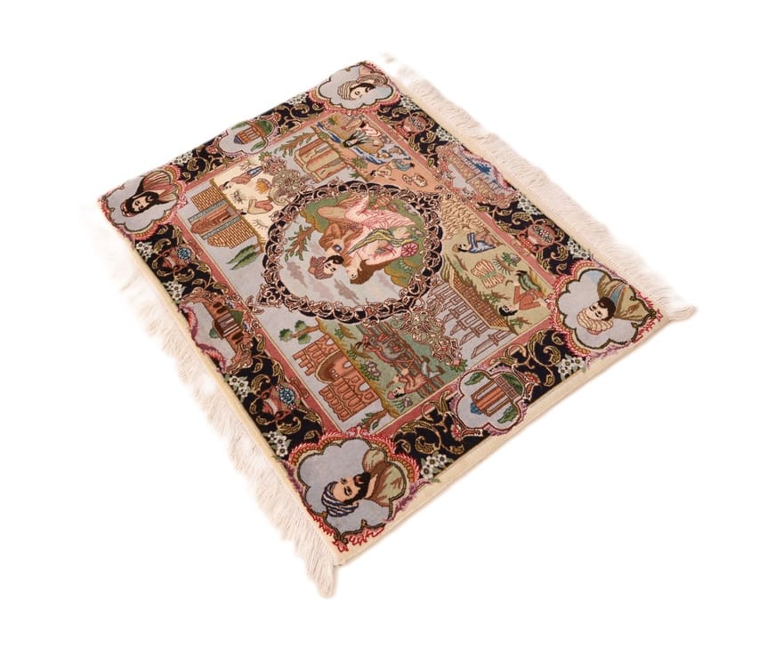 Täbriz Perserteppich 97 × 71 cm aus Wolle & Seide, handgeknüpft