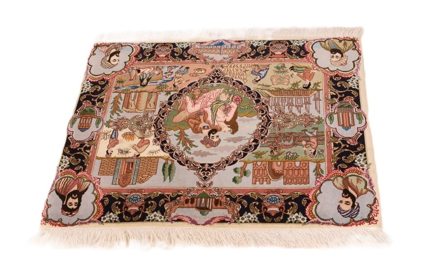 Täbriz Perserteppich 97 × 71 cm aus Wolle & Seide, handgeknüpft
