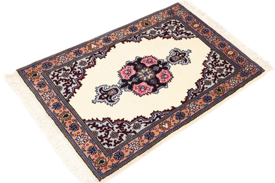 Täbriz Perserteppich 87 × 56 cm aus Wolle, handgeknüpft