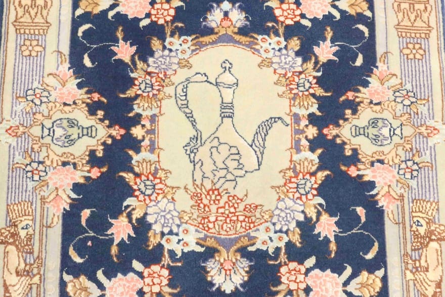 Täbriz Perserteppich 86 × 50 cm aus Wolle & Seide, handgeknüpft