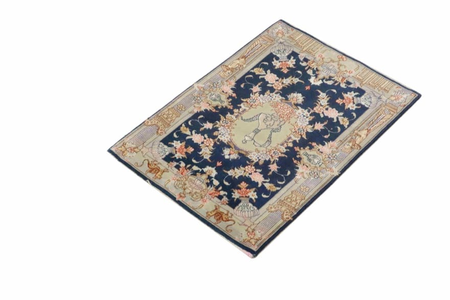 Täbriz Perserteppich 86 × 50 cm aus Wolle & Seide, handgeknüpft