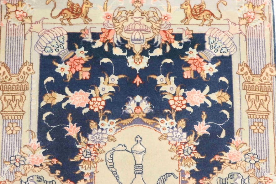 Täbriz Perserteppich 86 × 50 cm aus Wolle & Seide, handgeknüpft