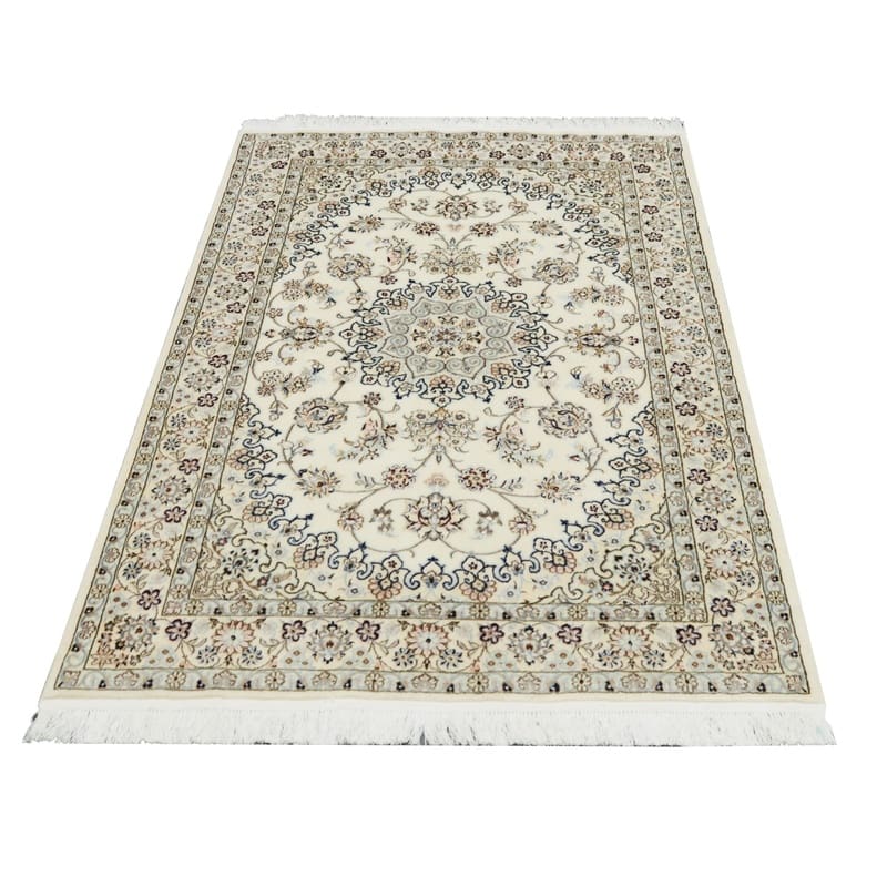 Handgeknüpfter Nain Perserteppich, 143 × 101 cm, Wolle & Seide