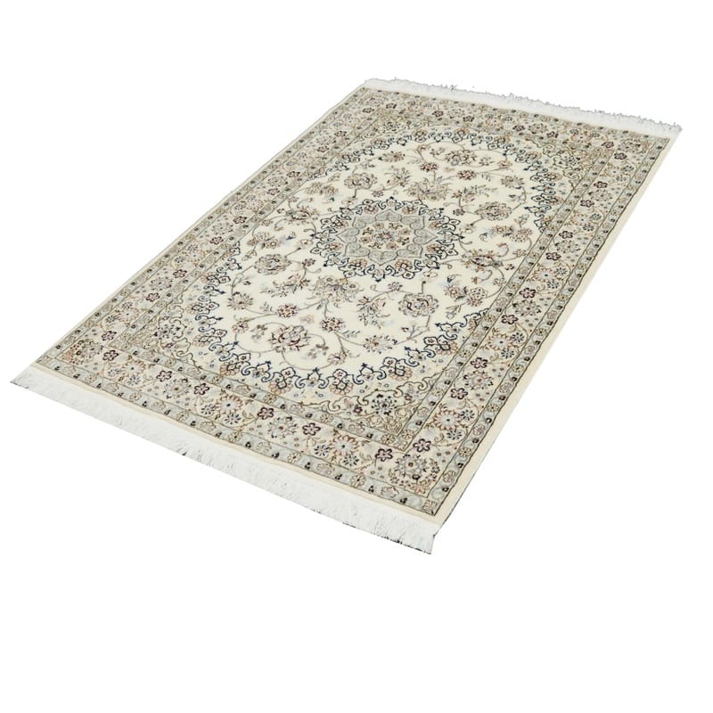 Handgeknüpfter Nain Perserteppich, 143 × 101 cm, Wolle & Seide