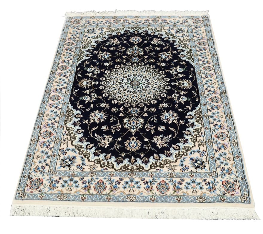 exklusiver-nain-6la-teppich-150x104-cm-handgeknupft-perserteppich-2 Nain Perserteppich 148 × 103 cm aus Wolle & Seide, handgeknüpft