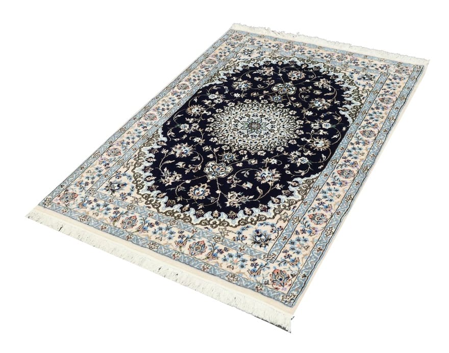 exklusiver-nain-6la-teppich-150x104-cm-handgeknupft-perserteppich-3 Nain Perserteppich 148 × 103 cm aus Wolle & Seide, handgeknüpft