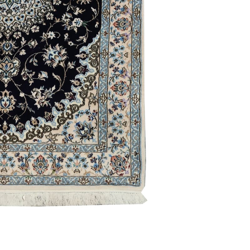exklusiver-nain-6la-teppich-150x104-cm-handgeknupft-perserteppich-4 Nain Perserteppich 148 × 103 cm aus Wolle & Seide, handgeknüpft