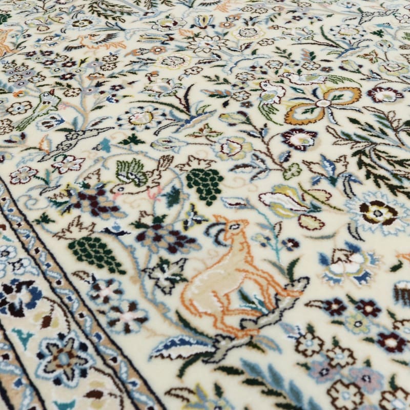 exquisiter-nain-9la-teppich-151x99-cm-handgeknupft-perserteppich-4 Handgeknüpfter Nain Perserteppich, 149 × 98 cm, Wolle & Seide