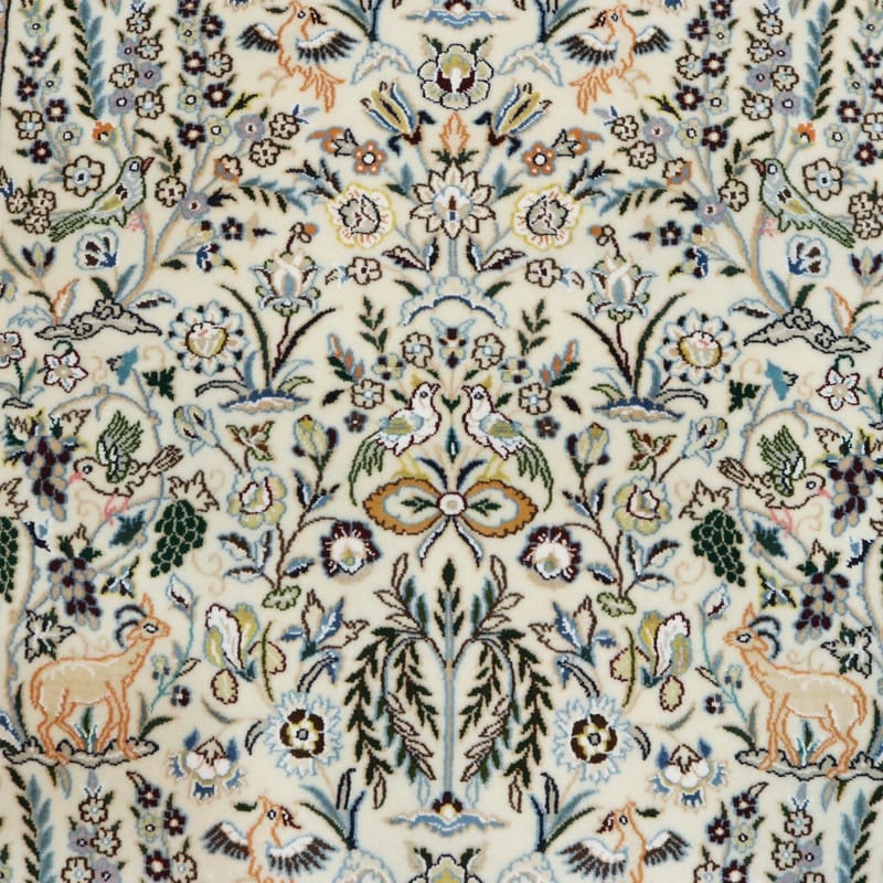 exquisiter-nain-9la-teppich-151x99-cm-handgeknupft-perserteppich-5 Handgeknüpfter Nain Perserteppich, 149 × 98 cm, Wolle & Seide