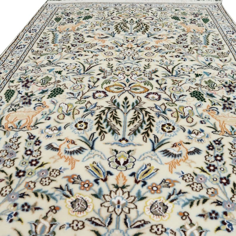 exquisiter-nain-9la-teppich-151x99-cm-handgeknupft-perserteppich-7 Handgeknüpfter Nain Perserteppich, 149 × 98 cm, Wolle & Seide