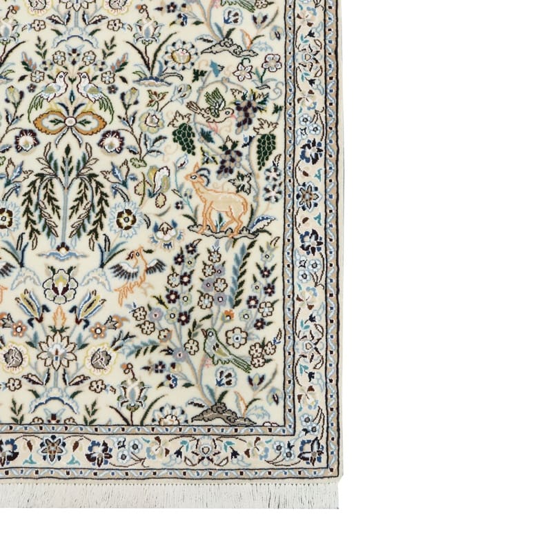 exquisiter-nain-9la-teppich-151x99-cm-handgeknupft-perserteppich-8 Handgeknüpfter Nain Perserteppich, 149 × 98 cm, Wolle & Seide