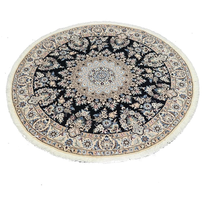 Handgeknüpfter Nain Perserteppich, 152 × 152 cm, Wolle & Seide
