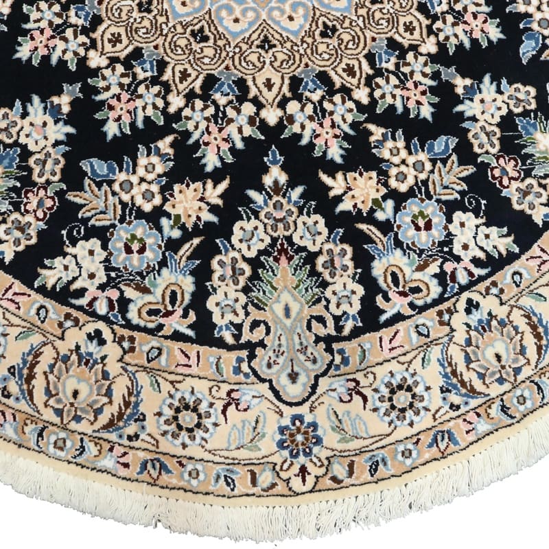 Handgeknüpfter Nain Perserteppich, 152 × 152 cm, Wolle & Seide