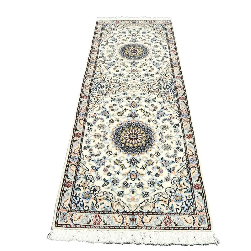 Handgeknüpfter Nain Perserteppich, 210 × 72 cm, Wolle & Seide