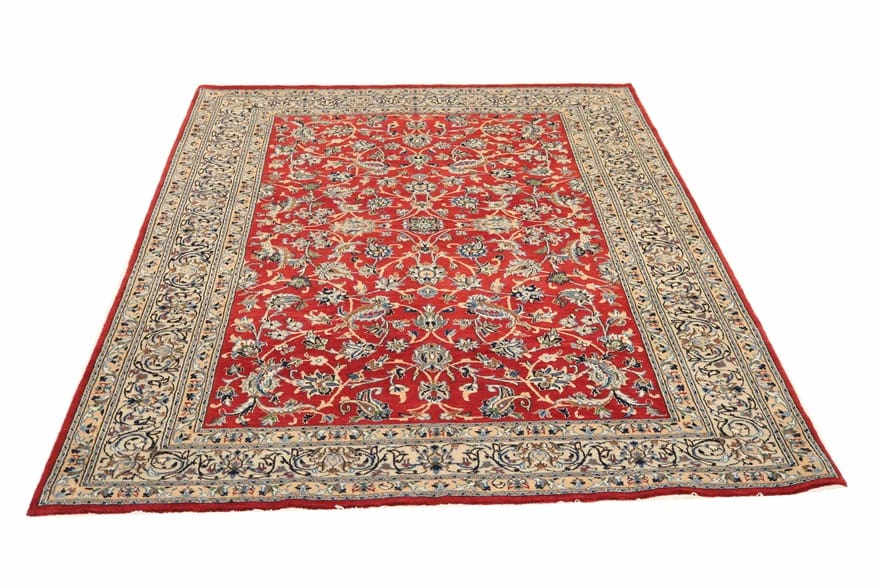 exklusiver-nain-teppich-286x199-cm-handgeknupft-in-rot-beige-1 Nain Perserteppich aus Iran, 284 × 198 cm