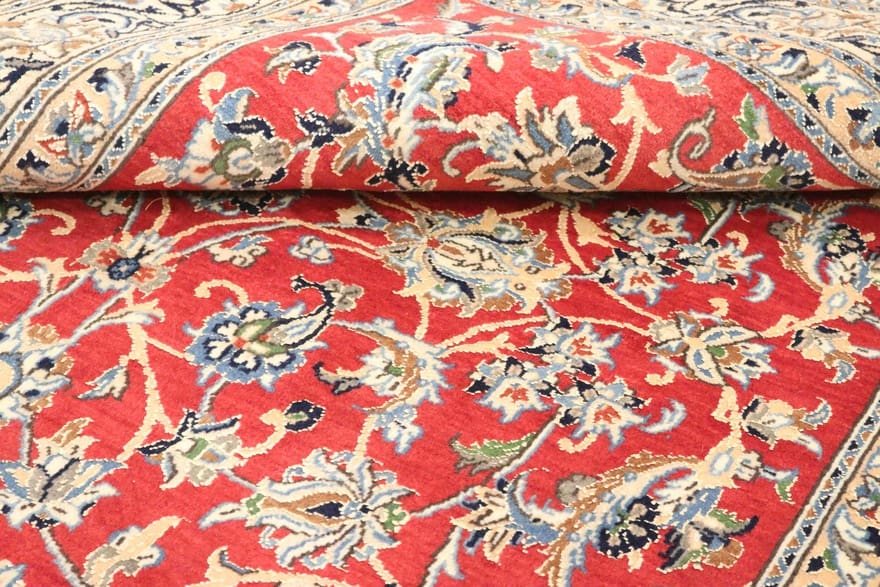 exklusiver-nain-teppich-286x199-cm-handgeknupft-in-rot-beige-5 Nain Perserteppich aus Iran, 284 × 198 cm