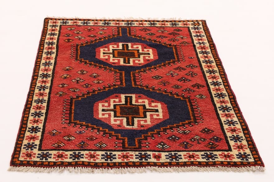 Handgeknüpfter Shiraz Perserteppich, 152 × 100 cm, Wolle