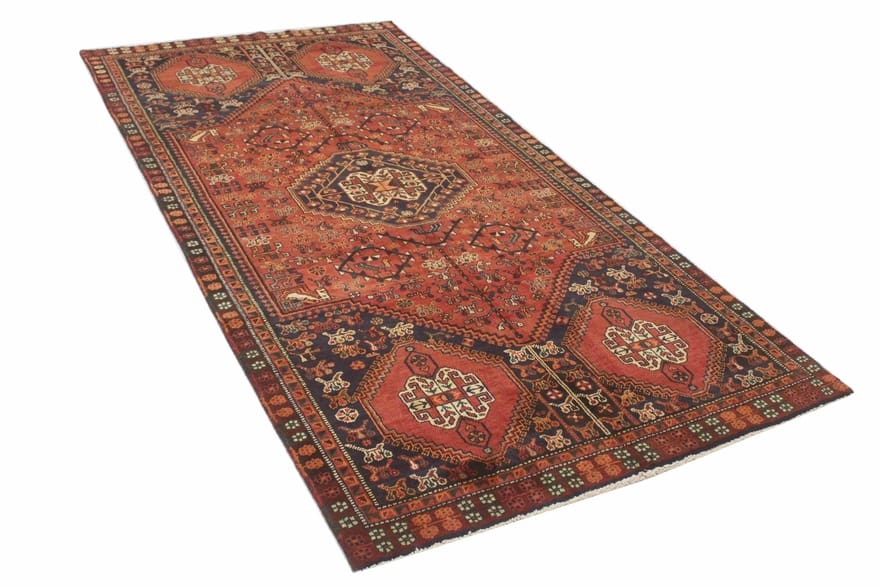 Handgeknüpfter Shiraz Perserteppich, 270 × 140 cm, Wolle