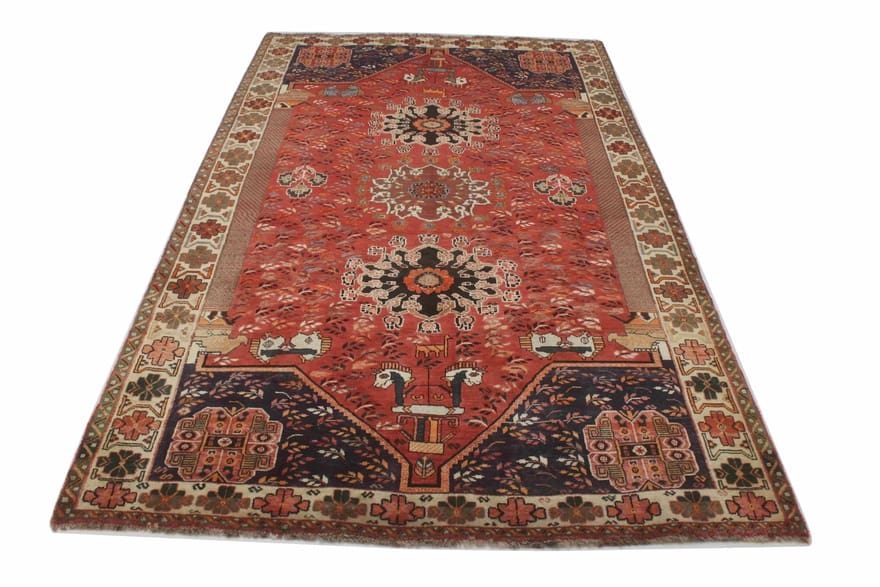 Handgeknüpfter Qashqai Perserteppich, 278 × 165 cm, Wolle