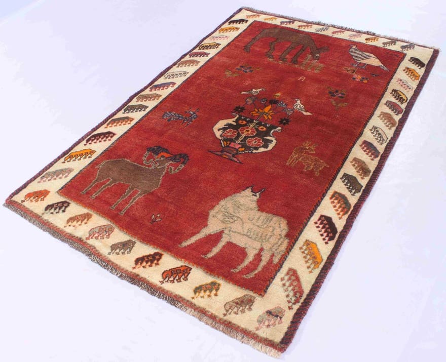Qashqai Perserteppich aus Iran, 185 × 112 cm