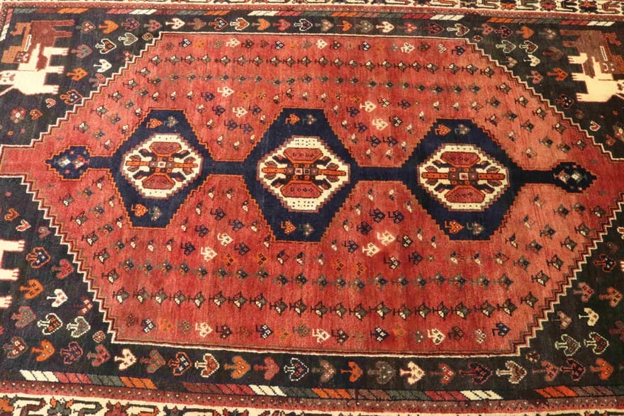 Handgeknüpfter Qashqai Perserteppich, 245 × 160 cm, Wolle