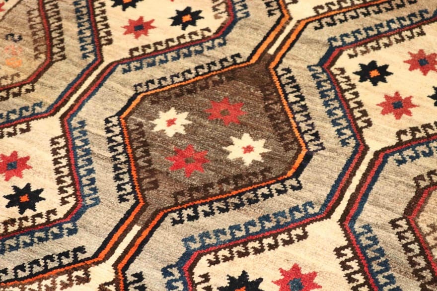 Qashqai Perserteppich aus Iran, 228 × 134 cm
