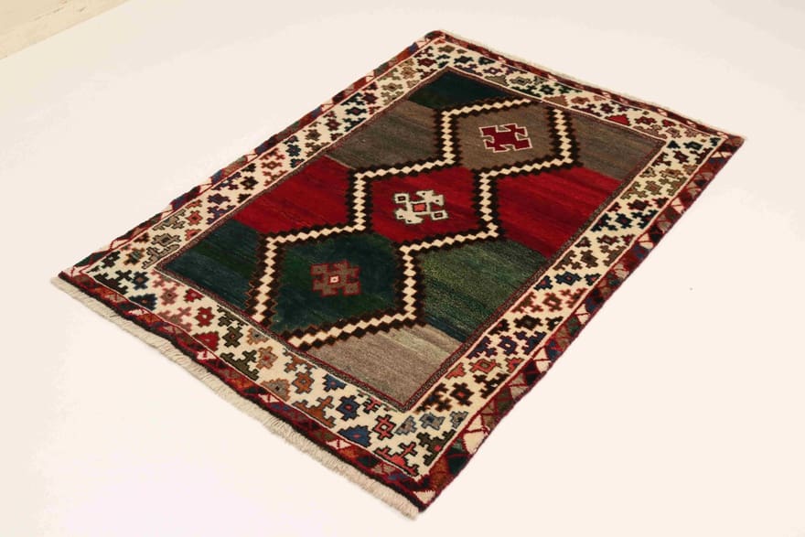 Qashqai Perserteppich 140 × 97 cm aus Wolle, handgeknüpft