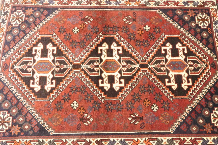 Handgeknüpfter Qashqai Perserteppich 156 × 110 cm