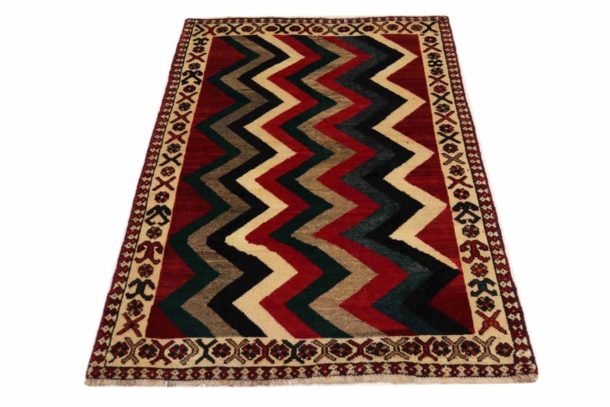 handgeknupfter-ghashghai-teppich-157x102-cm-160000-knoten-m-perserteppich-5 Handgeknüpfter Qashqai Perserteppich, 155 × 101 cm, Wolle