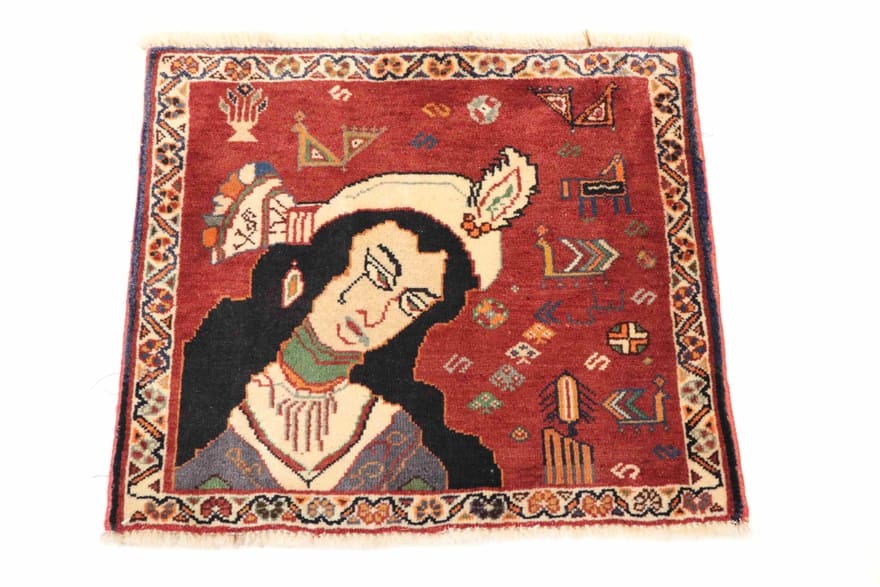Qashqai Perserteppich aus Iran, 66 × 63 cm