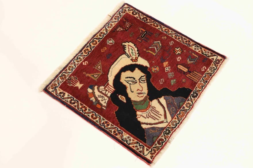 Qashqai Perserteppich aus Iran, 66 × 63 cm