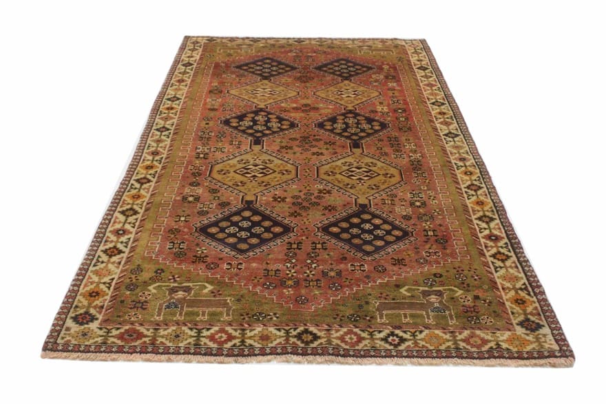 Handgeknüpfter Qashqai Perserteppich, 286 × 156 cm, Wolle