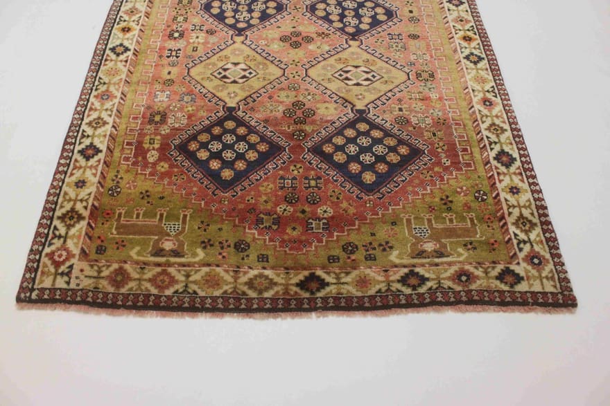 Handgeknüpfter Qashqai Perserteppich, 286 × 156 cm, Wolle